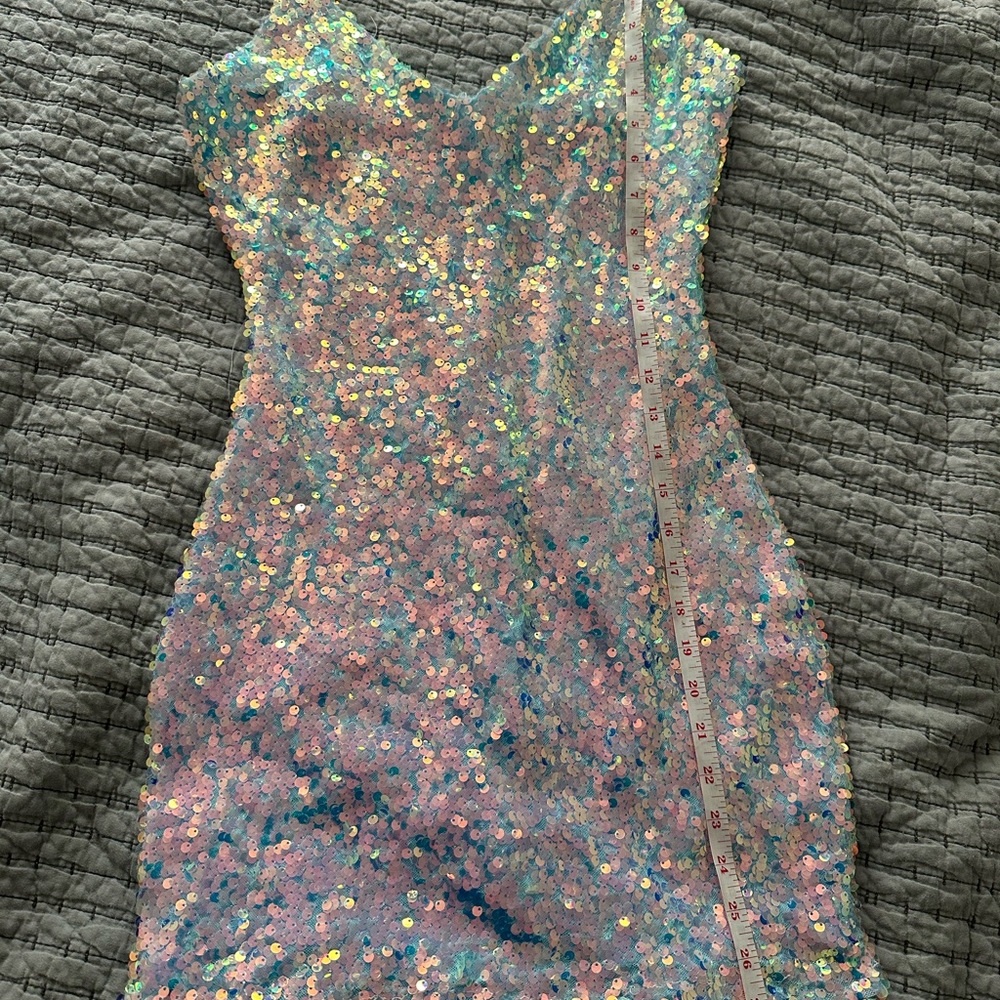 Beautiful blue sequin homecoming dress.